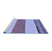 Sideview of Machine Washable Solid Blue Modern Rug, wshabs135blu