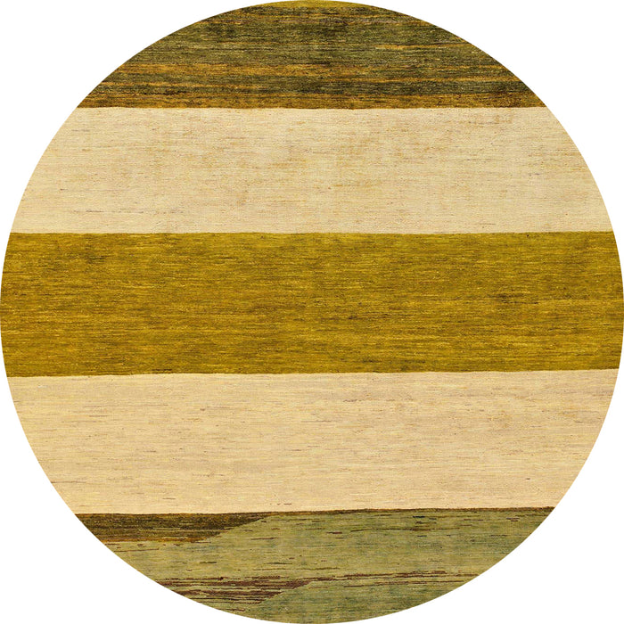 Round Machine Washable Abstract Dark Bisque Brown Rug, wshabs135