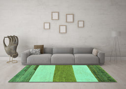 Machine Washable Solid Turquoise Modern Area Rugs in a Living Room,, wshabs135turq