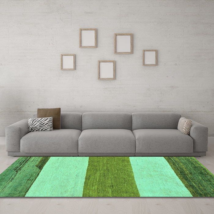 Machine Washable Solid Turquoise Modern Area Rugs in a Living Room,, wshabs135turq
