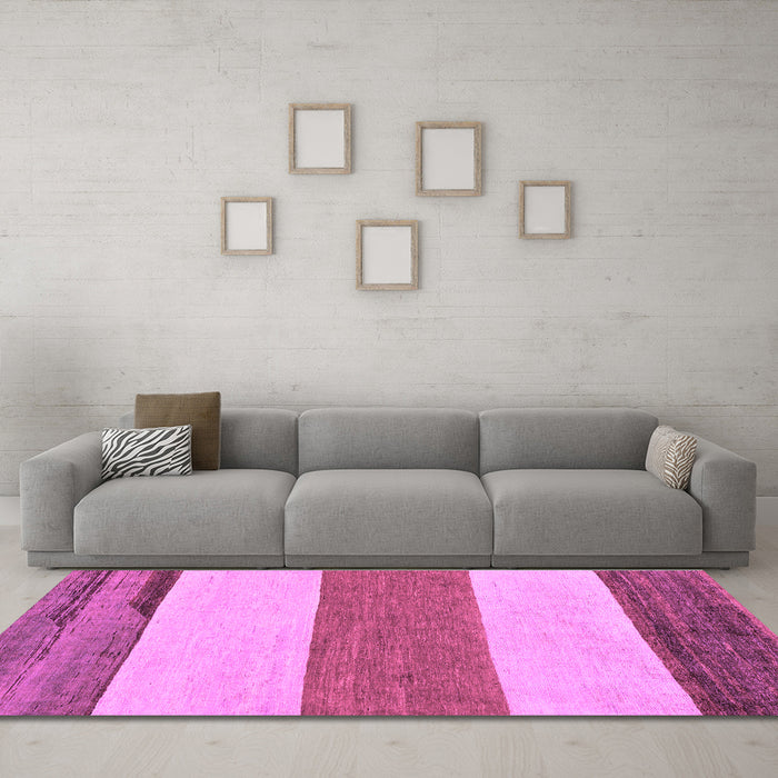 Machine Washable Solid Purple Modern Area Rugs in a Living Room, wshabs135pur