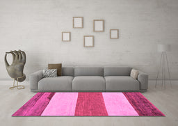 Machine Washable Solid Pink Modern Rug in a Living Room, wshabs135pnk
