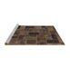 Sideview of Machine Washable Abstract Bakers Brown Rug, wshabs1360