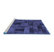 Sideview of Machine Washable Abstract Blue Modern Rug, wshabs1360blu