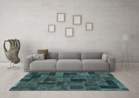 Machine Washable Abstract Light Blue Modern Rug, wshabs1360lblu