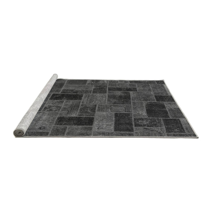 Sideview of Machine Washable Abstract Gray Modern Rug, wshabs1360gry