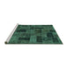 Sideview of Machine Washable Abstract Turquoise Modern Area Rugs, wshabs1360turq