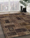 Machine Washable Abstract Bakers Brown Rug in a Family Room, wshabs1360