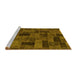 Sideview of Machine Washable Abstract Yellow Modern Rug, wshabs1360yw