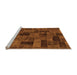 Sideview of Machine Washable Abstract Orange Modern Area Rugs, wshabs1360org