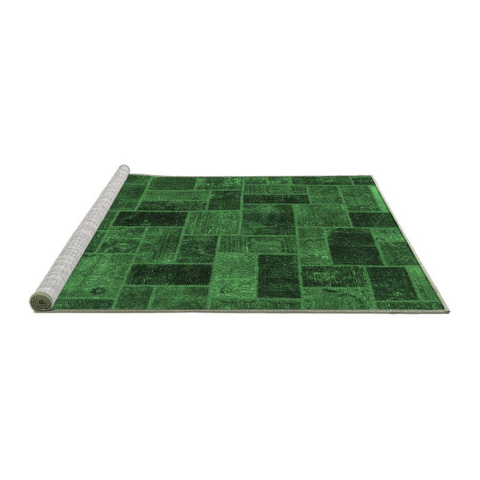 Sideview of Machine Washable Abstract Emerald Green Modern Area Rugs, wshabs1360emgrn