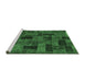 Sideview of Machine Washable Abstract Emerald Green Modern Area Rugs, wshabs1360emgrn