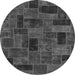 Round Abstract Gray Modern Rug, abs1360gry