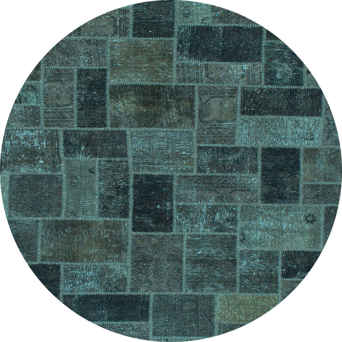 Round Machine Washable Abstract Light Blue Modern Rug, wshabs1360lblu