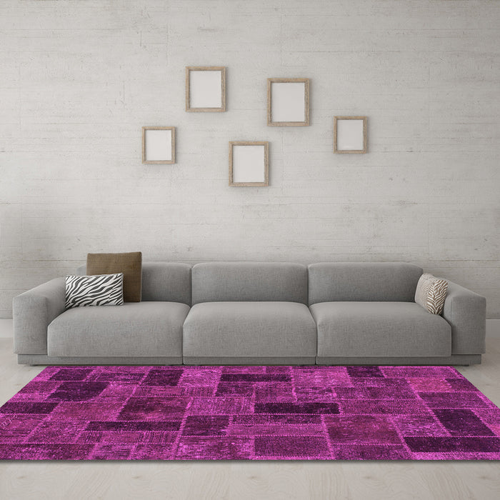 Machine Washable Abstract Pink Modern Rug in a Living Room, wshabs1360pnk