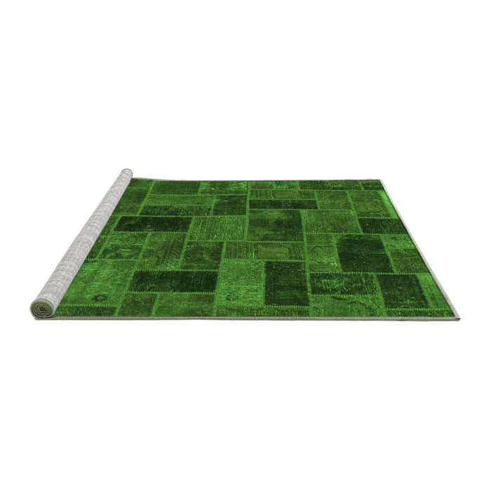 Sideview of Machine Washable Abstract Green Modern Area Rugs, wshabs1360grn