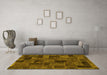 Machine Washable Abstract Yellow Modern Rug in a Living Room, wshabs1360yw