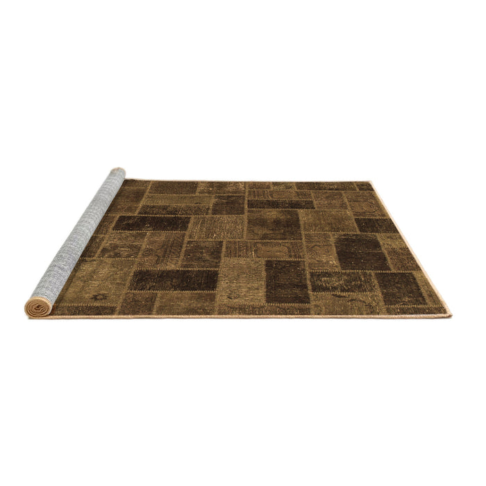 Sideview of Machine Washable Abstract Brown Modern Rug, wshabs1360brn