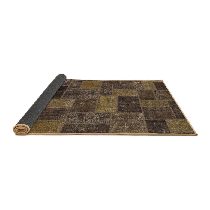 Sideview of Abstract Bakers Brown Modern Rug, abs1361