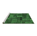 Sideview of Machine Washable Abstract Emerald Green Modern Area Rugs, wshabs1361emgrn