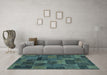 Machine Washable Abstract Light Blue Modern Rug in a Living Room, wshabs1361lblu