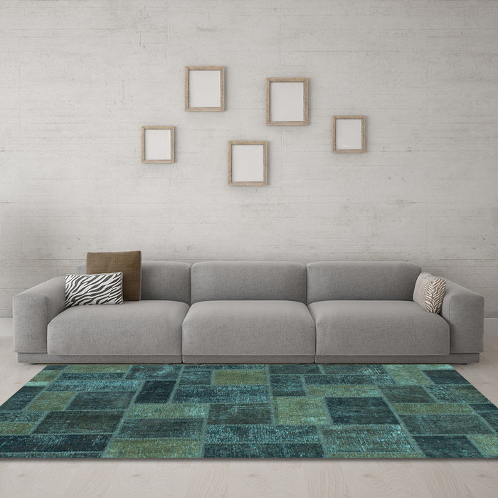 Machine Washable Abstract Light Blue Modern Rug in a Living Room, wshabs1361lblu