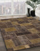 Machine Washable Abstract Bakers Brown Rug in a Family Room, wshabs1361