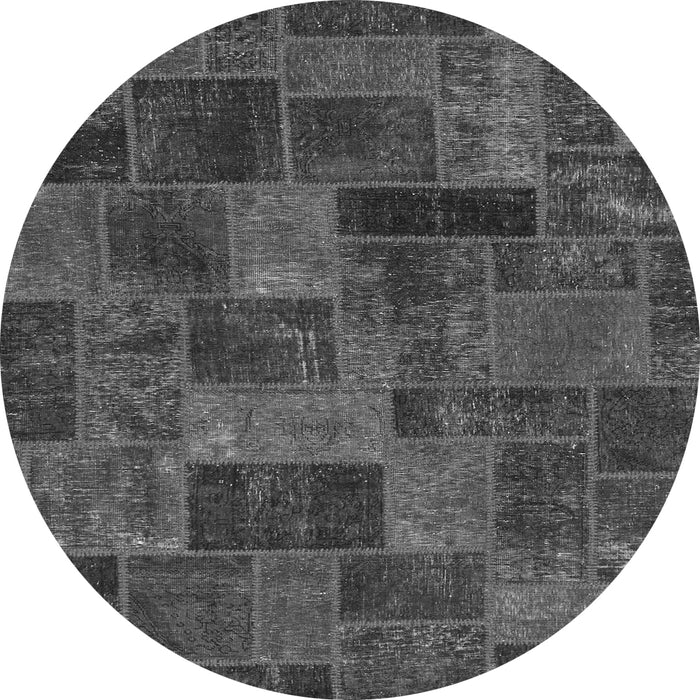 Round Machine Washable Abstract Gray Modern Rug, wshabs1361gry