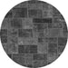 Round Machine Washable Abstract Gray Modern Rug, wshabs1361gry