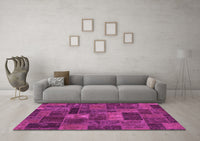 Machine Washable Abstract Pink Modern Rug, wshabs1361pnk