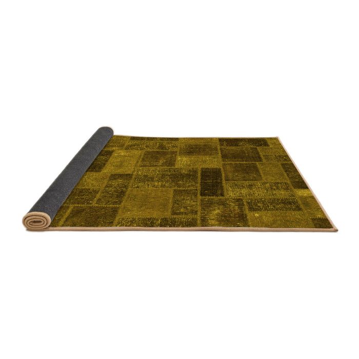 Sideview of Abstract Yellow Modern Rug, abs1361yw