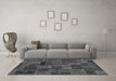 Machine Washable Abstract Gray Modern Rug in a Living Room,, wshabs1361gry