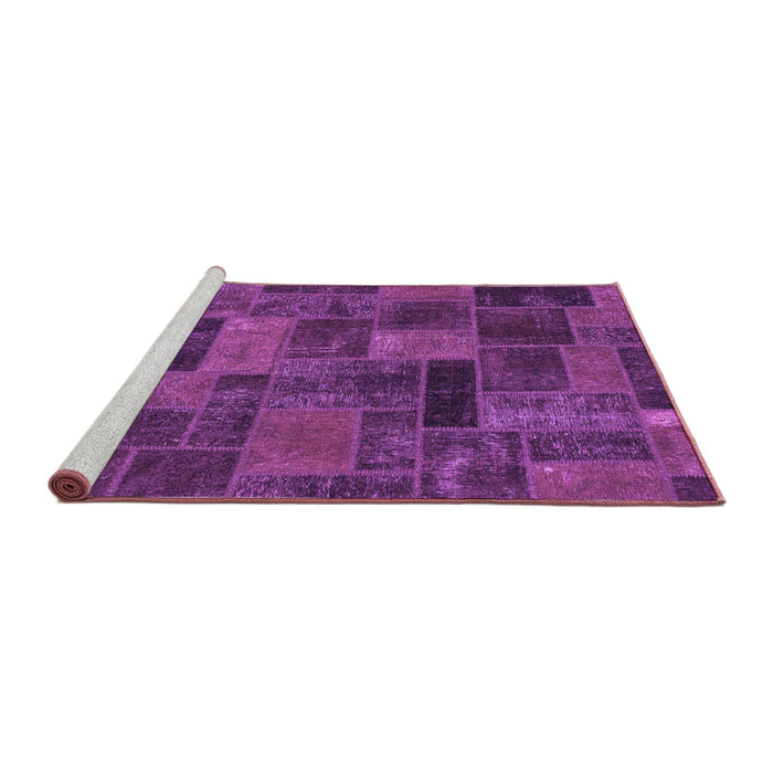 Sideview of Machine Washable Abstract Purple Modern Area Rugs, wshabs1361pur