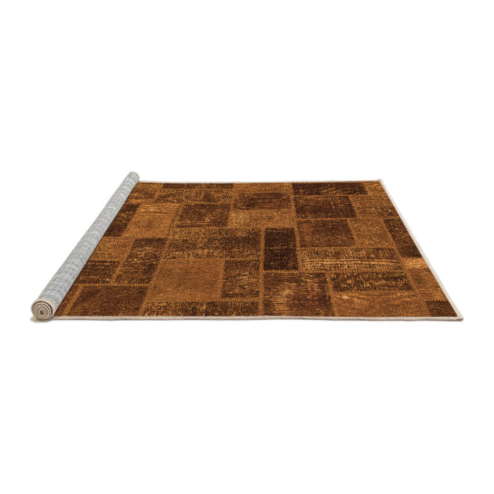 Sideview of Machine Washable Abstract Orange Modern Area Rugs, wshabs1361org