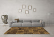 Machine Washable Abstract Brown Modern Rug in a Living Room,, wshabs1361brn