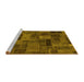 Sideview of Machine Washable Abstract Yellow Modern Rug, wshabs1361yw