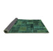 Sideview of Abstract Turquoise Modern Rug, abs1361turq