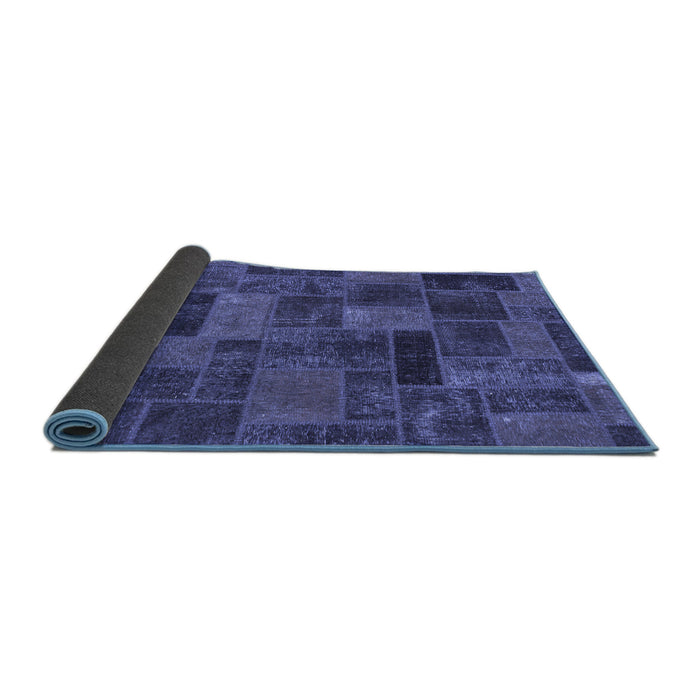 Sideview of Abstract Blue Modern Rug, abs1361blu