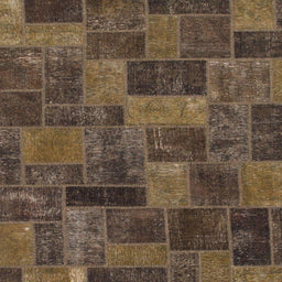 Square Machine Washable Abstract Bakers Brown Rug, wshabs1361