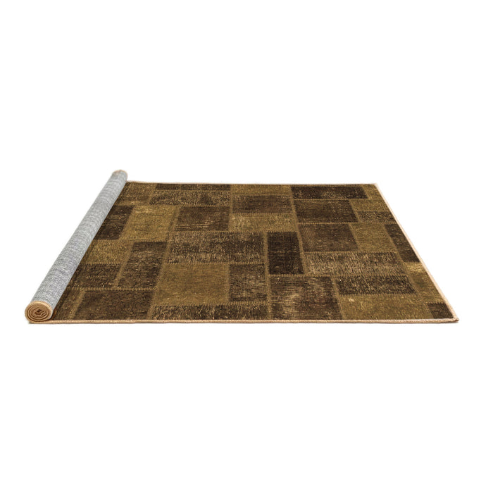 Sideview of Machine Washable Abstract Brown Modern Rug, wshabs1361brn