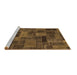 Sideview of Machine Washable Abstract Brown Modern Rug, wshabs1361brn