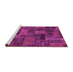 Sideview of Machine Washable Abstract Pink Modern Rug, wshabs1361pnk