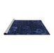 Sideview of Machine Washable Abstract Sapphire Blue Rug, wshabs1362