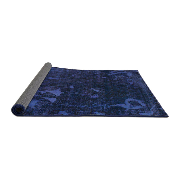 Sideview of Abstract Sapphire Blue Persian Rug, abs1362