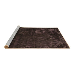 Sideview of Machine Washable Persian Brown Bohemian Rug, wshabs1362brn