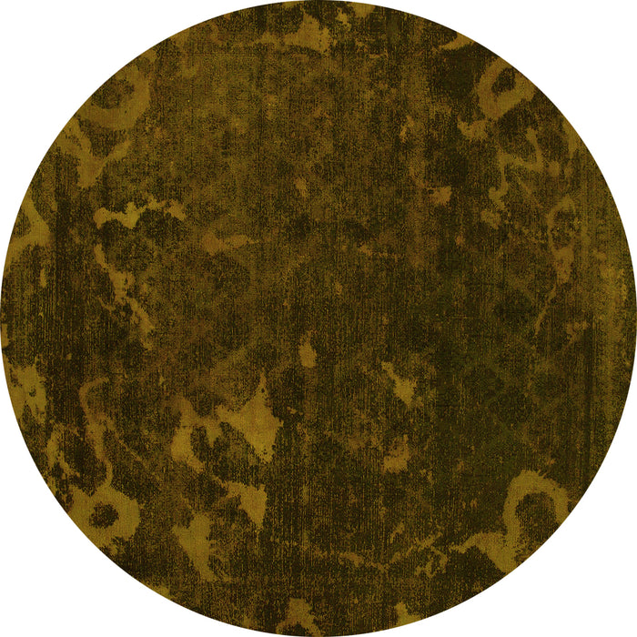 Round Persian Yellow Bohemian Rug, abs1362yw