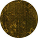 Round Persian Yellow Bohemian Rug, abs1362yw