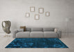 Machine Washable Persian Turquoise Bohemian Area Rugs in a Living Room,, wshabs1362turq