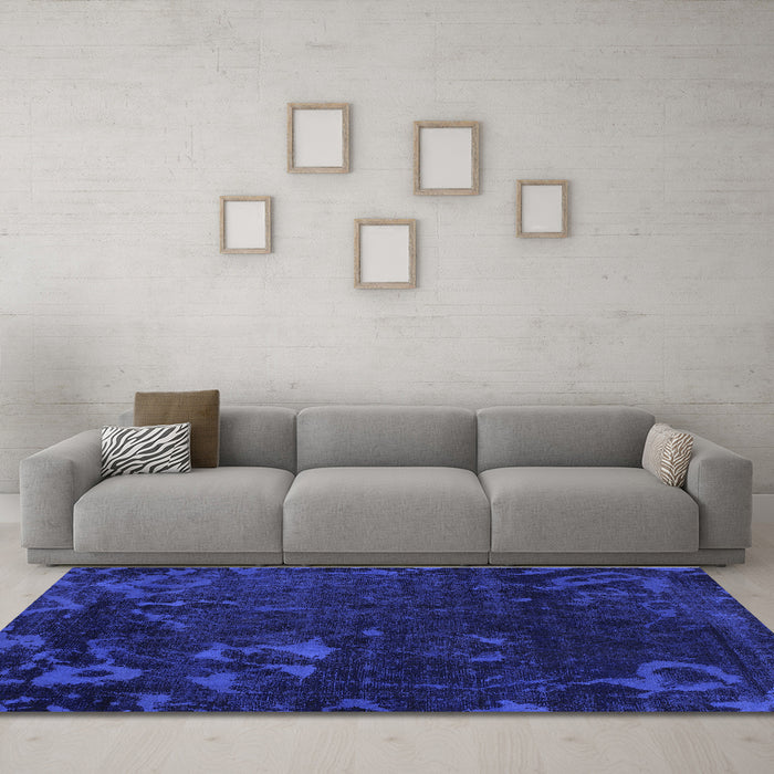 Machine Washable Persian Blue Bohemian Rug in a Living Room, wshabs1362blu