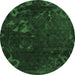 Round Persian Emerald Green Bohemian Rug, abs1362emgrn